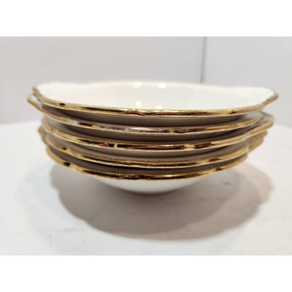 Vintage Royal Tudor 22KT Gold Trim Linda Pattern Bowls Set Of 5 Floral - Picture 5 of 12